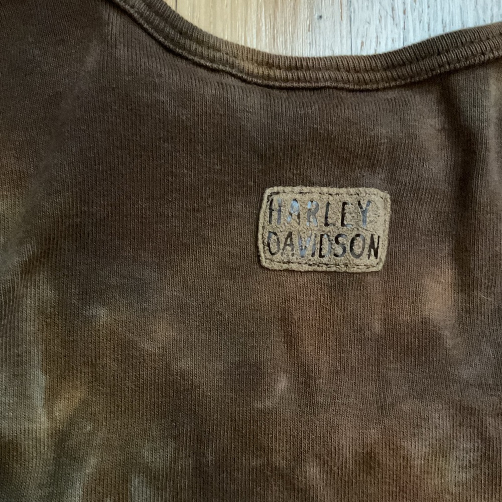 Harley Davidson Brown Cropped RIDE Graphic Tank Top